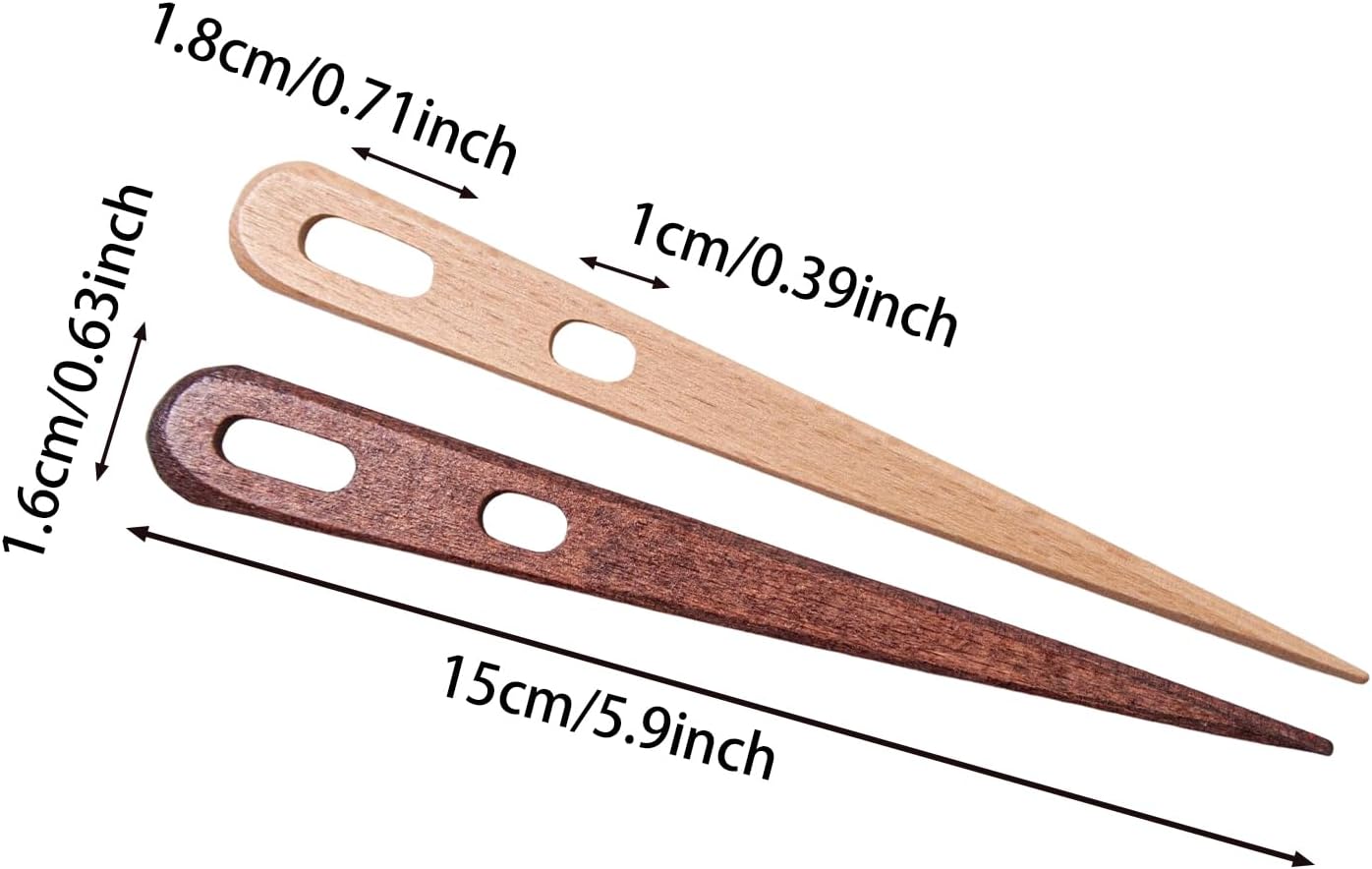 4Pcs Multipurpose Large Two-Eyed Nalbinding Needle – Tapestry Needle for Weaving, Knitting, and Crochet – Handmade Binding Tool in Beech Wood