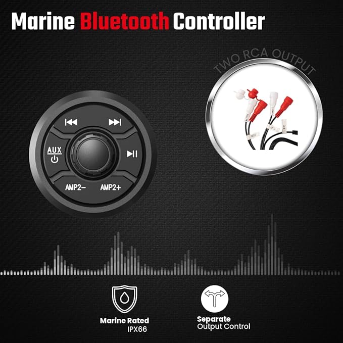 Kit de Audio NOAM NUTV5-S PRO para UTV/ATV con 2 Parlantes LED, Subwoofer y Amplificador miniatura 7