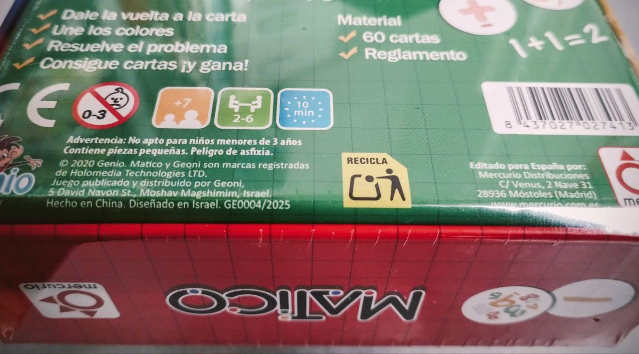 Juego de Cartas Matico