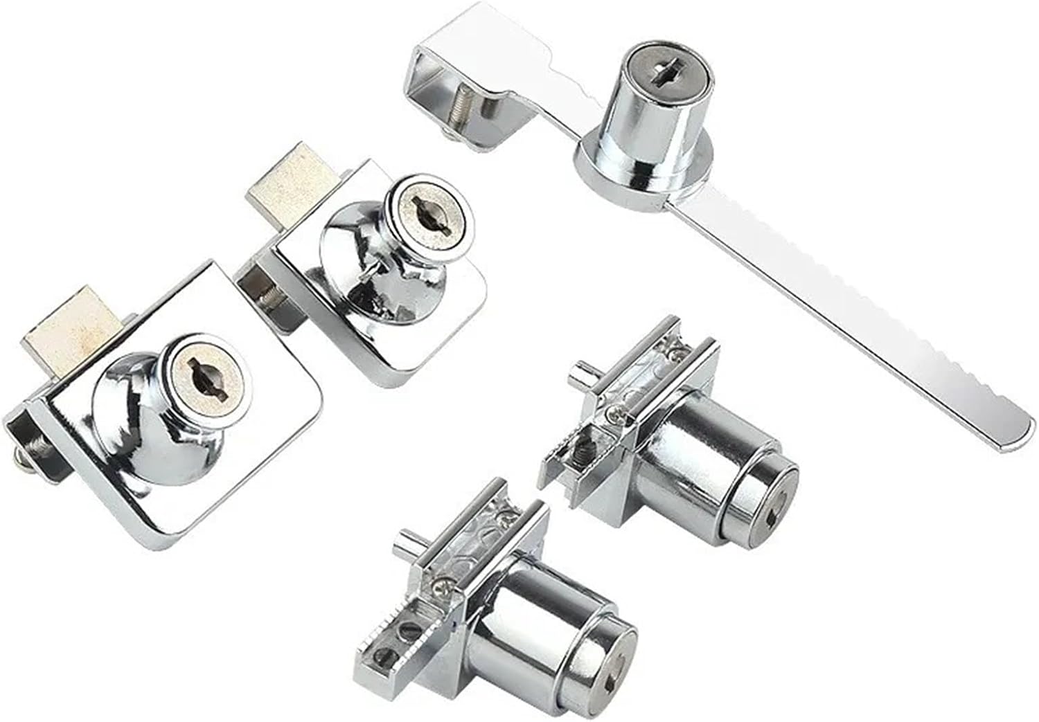 Display Cabinet Glass H Lock Three-Piece Office Furniture Lock Drawer Lock Furniture Hardware 1Pcs(Sawtooth Lock)
