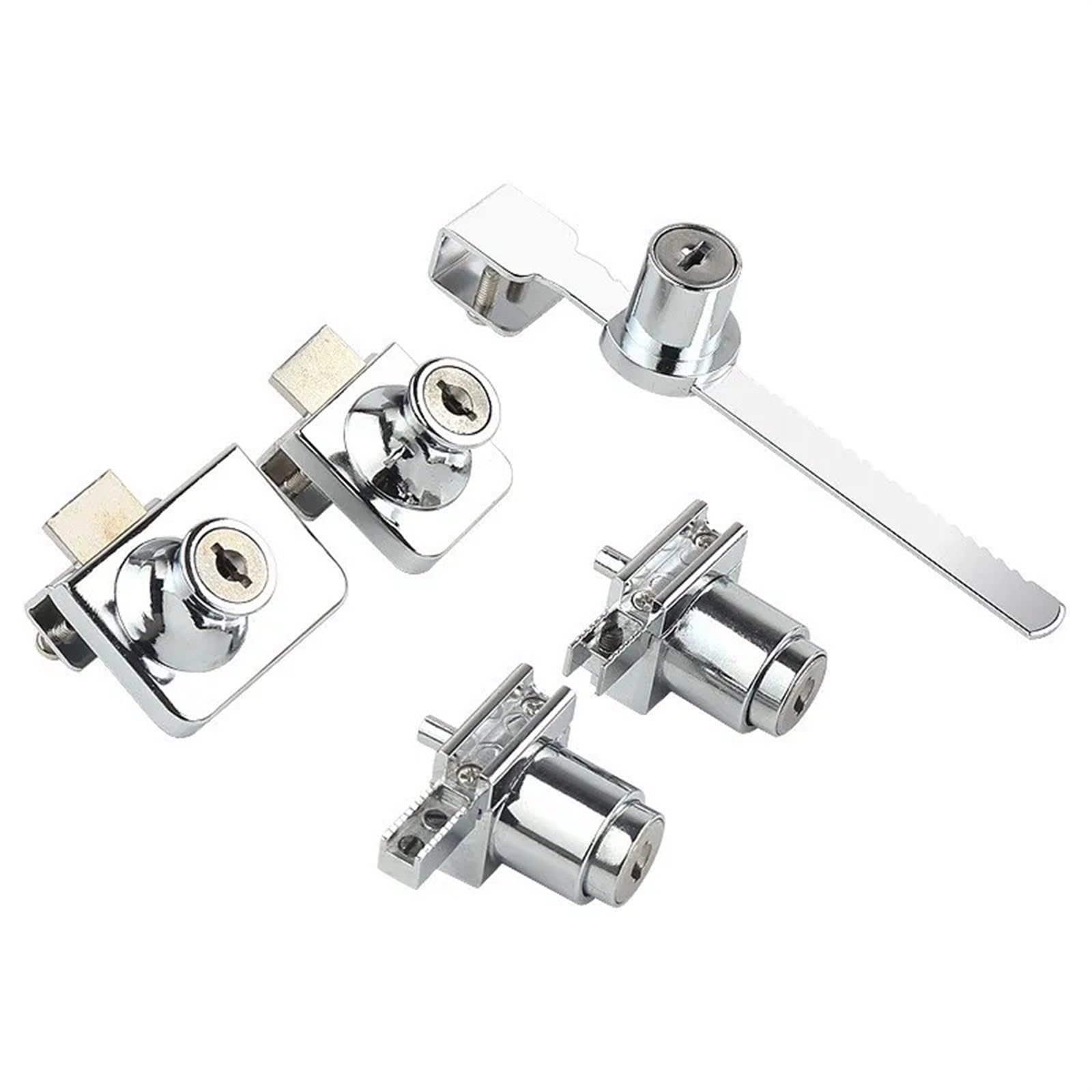Display Cinet Glass H Lock Three-Piece Office Furniture Drawer Hardware 1Pcs(Single Door Lock)