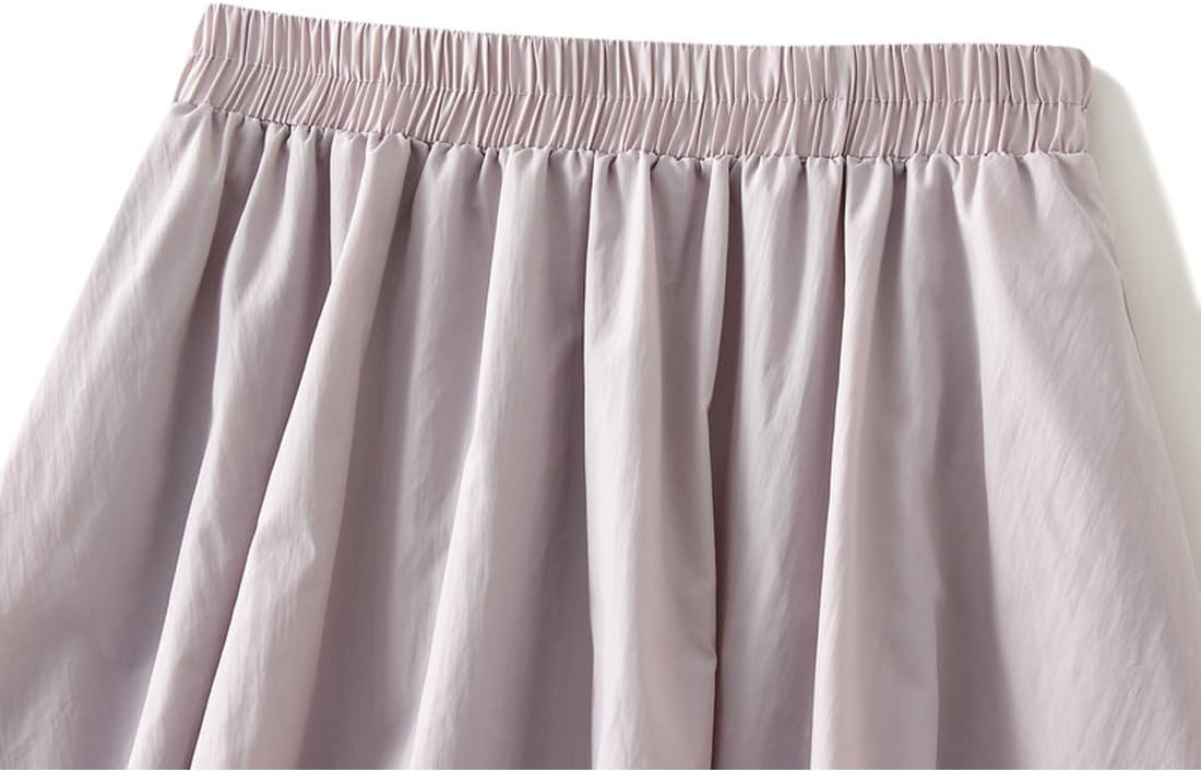 Femiserah Women's Elastic Waist A Line Midi Pompom Skirt Casual Lantern Skirt - Image 4