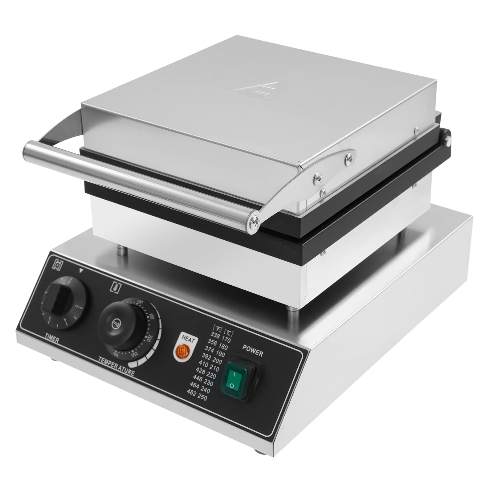 Gaufrier électrique 2000W Gaufrier Professionnel - Appareil à Gaufres pour 2 Gaufres - Revêtement Antiadhésif-Thermostat Réglable 50-300℃ - Cafétéria/Boulangerie/Snack-bar