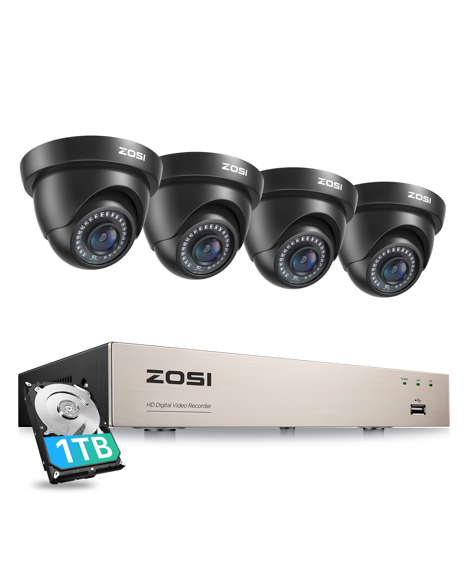 Kit Di Sicurezza ZOSI 8 Canali 1080P Con 4 Telecamere Esterno - DVR 1TB, Visione Notturna 24m, App Mobile - Foto 7