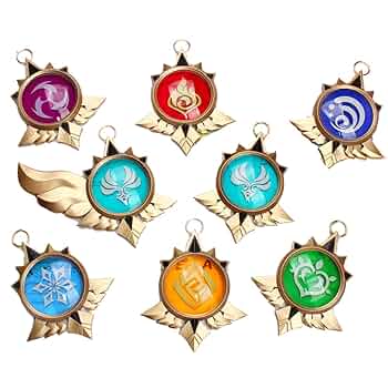 原神 神の目 4点セット 【 風 雷 岩 草 】 原神 神の目 4点セット 【 風 雷 岩 草 】 原神 神の目 4点