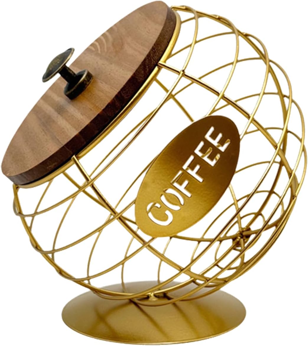 Obliques Mouth Diagonal Basket Iron Art Coffee Organiser For Kitchen Countertop Large Capacity Espresso Pods Dispenser