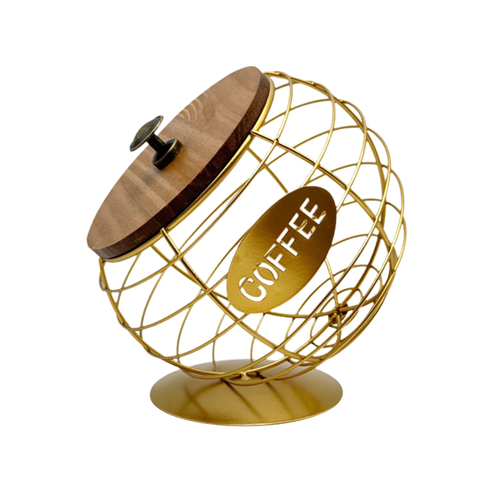 Tsophreniq Practical Coffee Pods Dispenser Iron Art Obliques Mouth Storage Basket Large Capacity Fruit and Vegetable Holder Decorative Fruit Basket