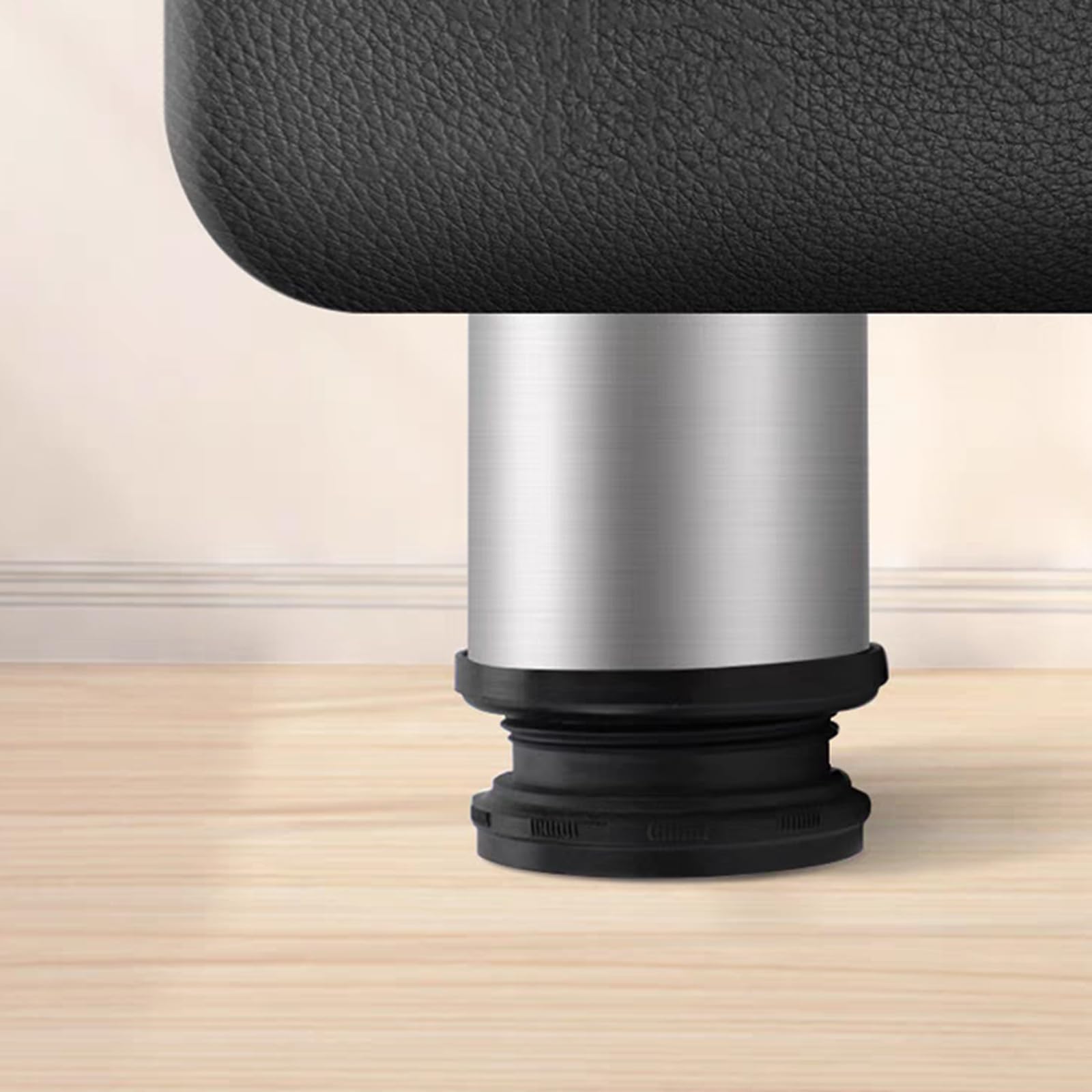 Juego de 4 patas para muebles, patas de armario regulables en altura, base de acero inoxidable, mesa redonda, soporte de cama para escritorio de cocina, color plateado, con tornillos (450 mm)