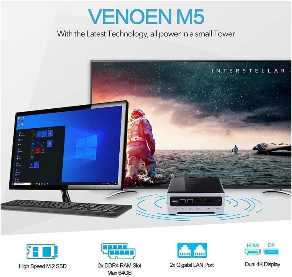 Mini PC Quatro Núcleos i7 1165G7 32 GB de RAM DDR4,Microcomputador