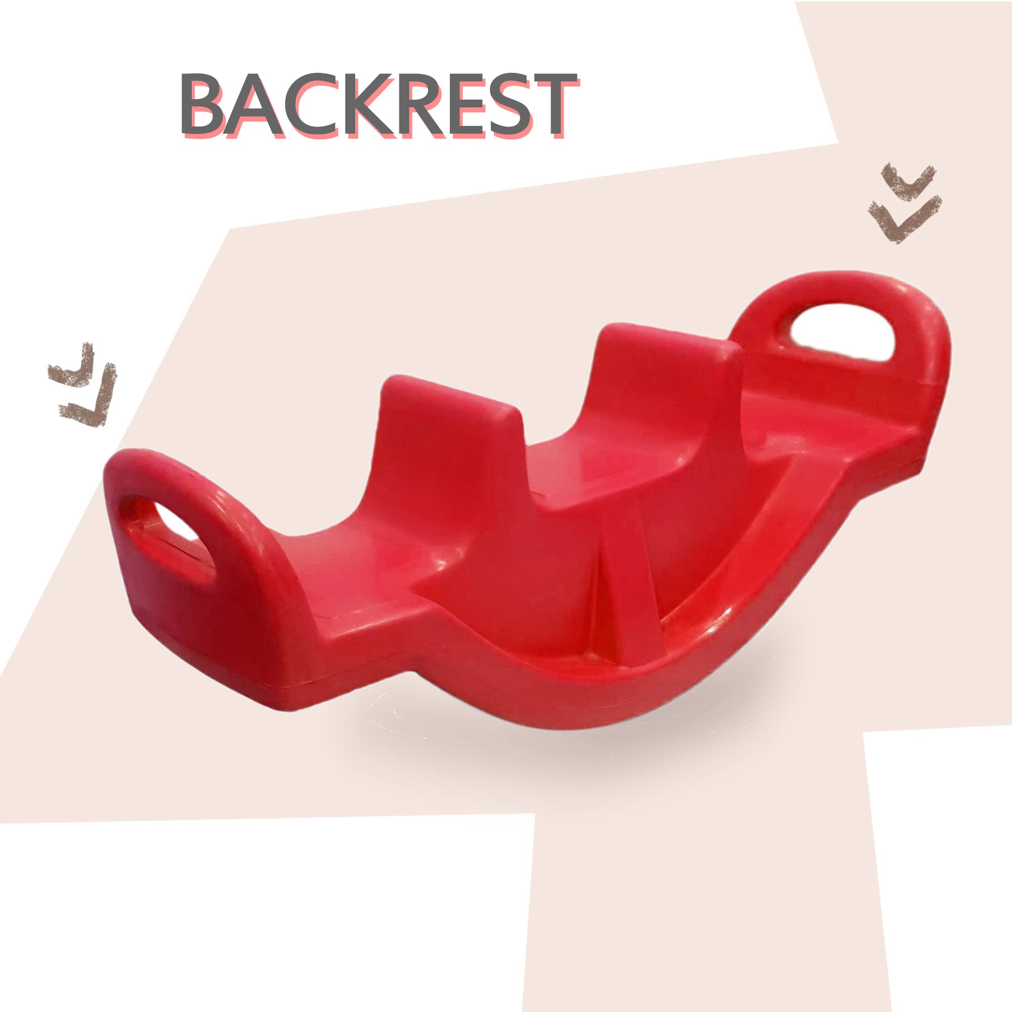 eHomeKart See Saw Rocker for Kids - Plastic See Saw Jumbo Rocker for Indoors and Outdoors - Perfect Toy for Boys and Girls of Age 1-8 Years - DIMESNSIONS: 118 x 32 x 45 cm (Red) - Image 6 thumbnail