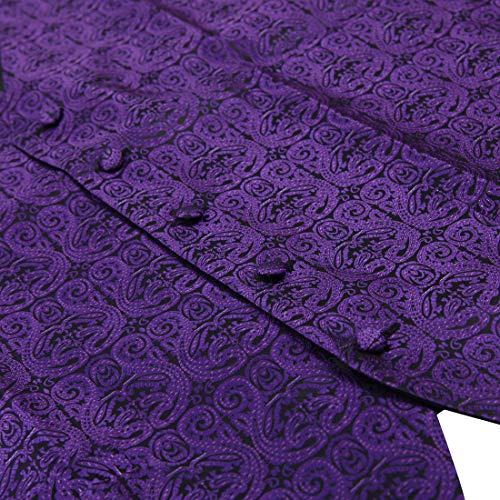 Epoint Egc1B05B-Xl Blue Violet Patterned Marketing Management Vest Woven Microfiber Waistcoat Designer Mens Vest X-Large Vest #TOP4
