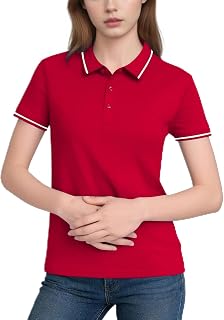 Polo Shirts for Women Short Sleeve Collared Golf Tennis Shirts Casual Fit Solid Color Tops Work Uniform Blouses