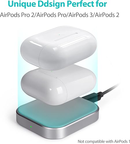 Miniatura 4 de Cargador AirPods Pro - Estación de carga inalámbrica para AirPods 4 (con cancelación activa de ruido)32, gris
