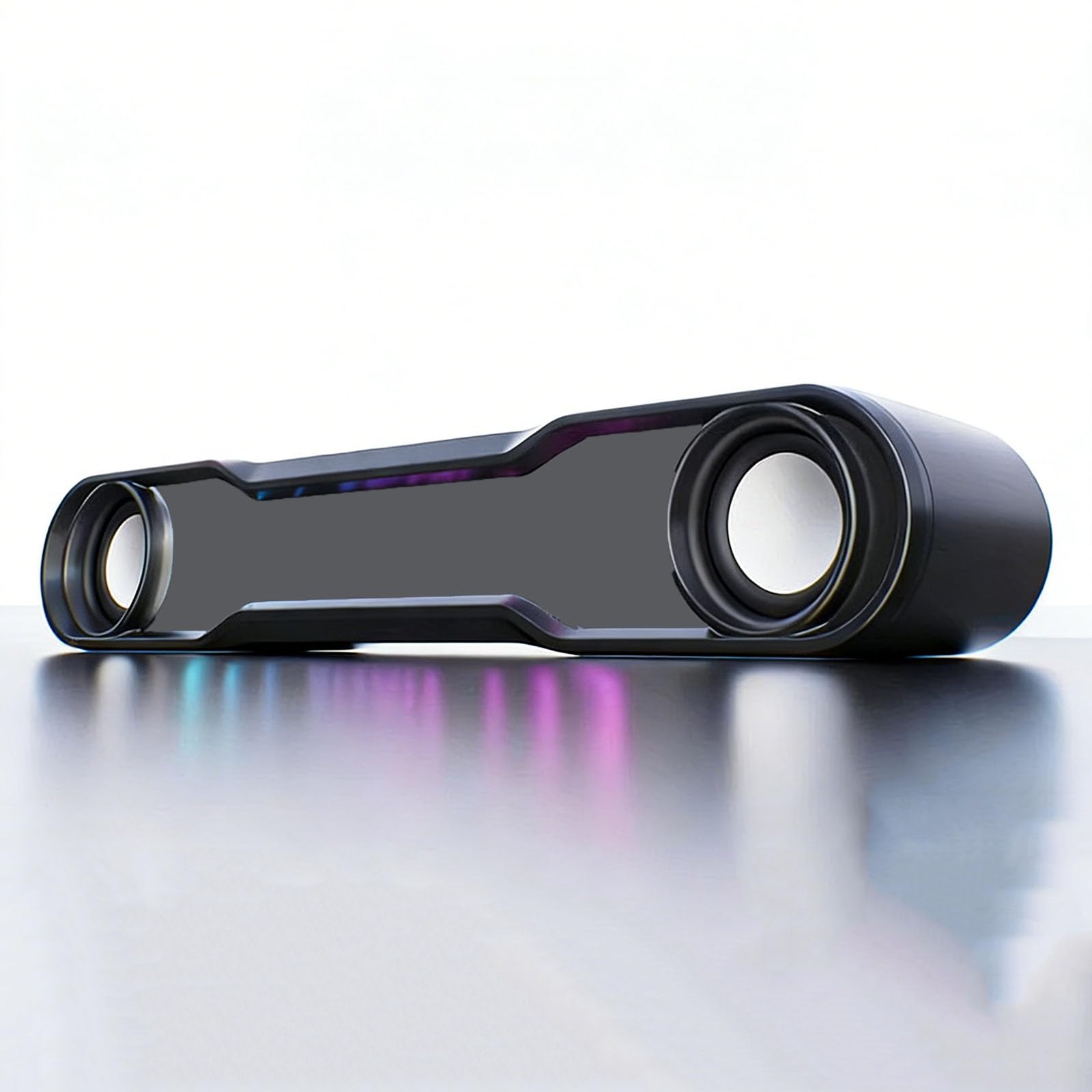 Soundbar Bluetooth, głośnik komputerowy USB, dwukanałowe stereo, oświetlenie RGB, złącze AUX, do komputerów stacjonarnych, laptopów, odtwarzaczy MP4, Plug & Play