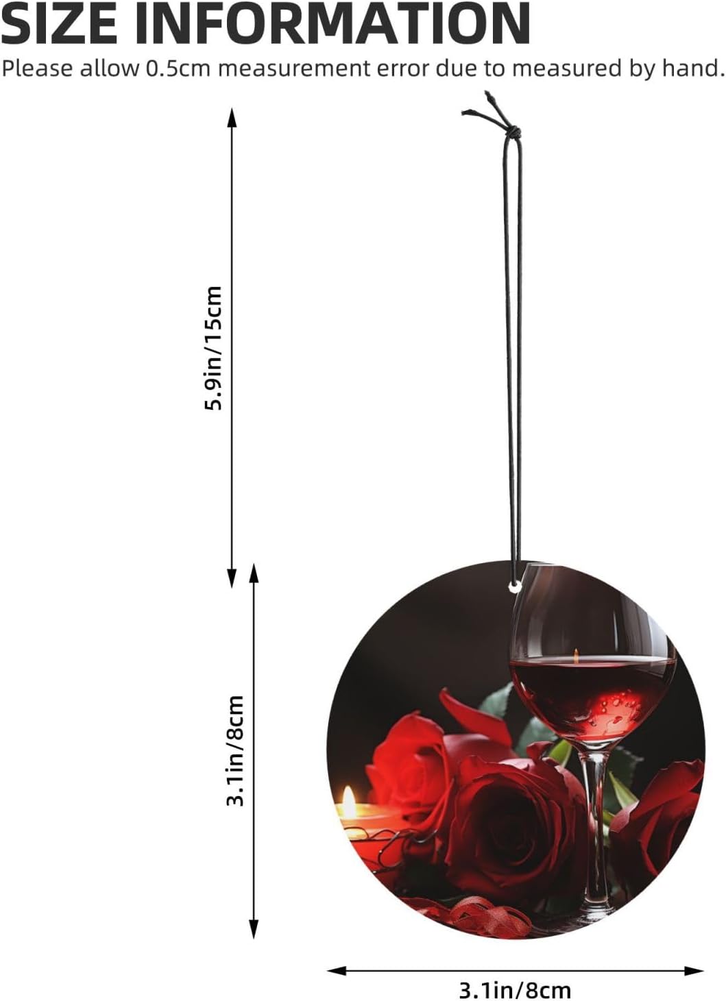 4 Pcs Car Air Fresheners Decorative Car Air Freshener Card Long Lasting Hanging Fragrance Scented Red Rose Wine Glass and Candle Car Aromatherapy Tablets Rearview Mirror Pendant for Men Women