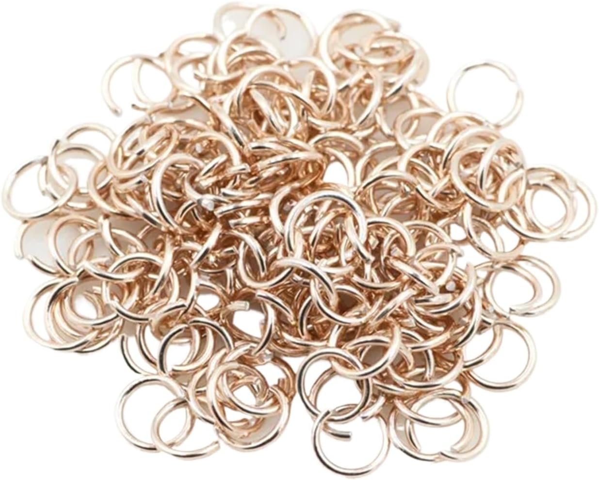 Jump Rings for Jewelry Making 1500Pcs 6mm Metal DIY Jewelry Findings Open Single Loops Jump Rings Necklace Bracelet Chain Connector(DP Rose red)