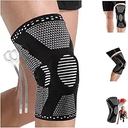 Kit 2 Joelheira de Compressão Ortopédica,Material de Látex e Náilon, Adequado para Corrida, Ciclismo, Vôlei e Basquete, para Proteção e Recuperação do Joelho (Médio)