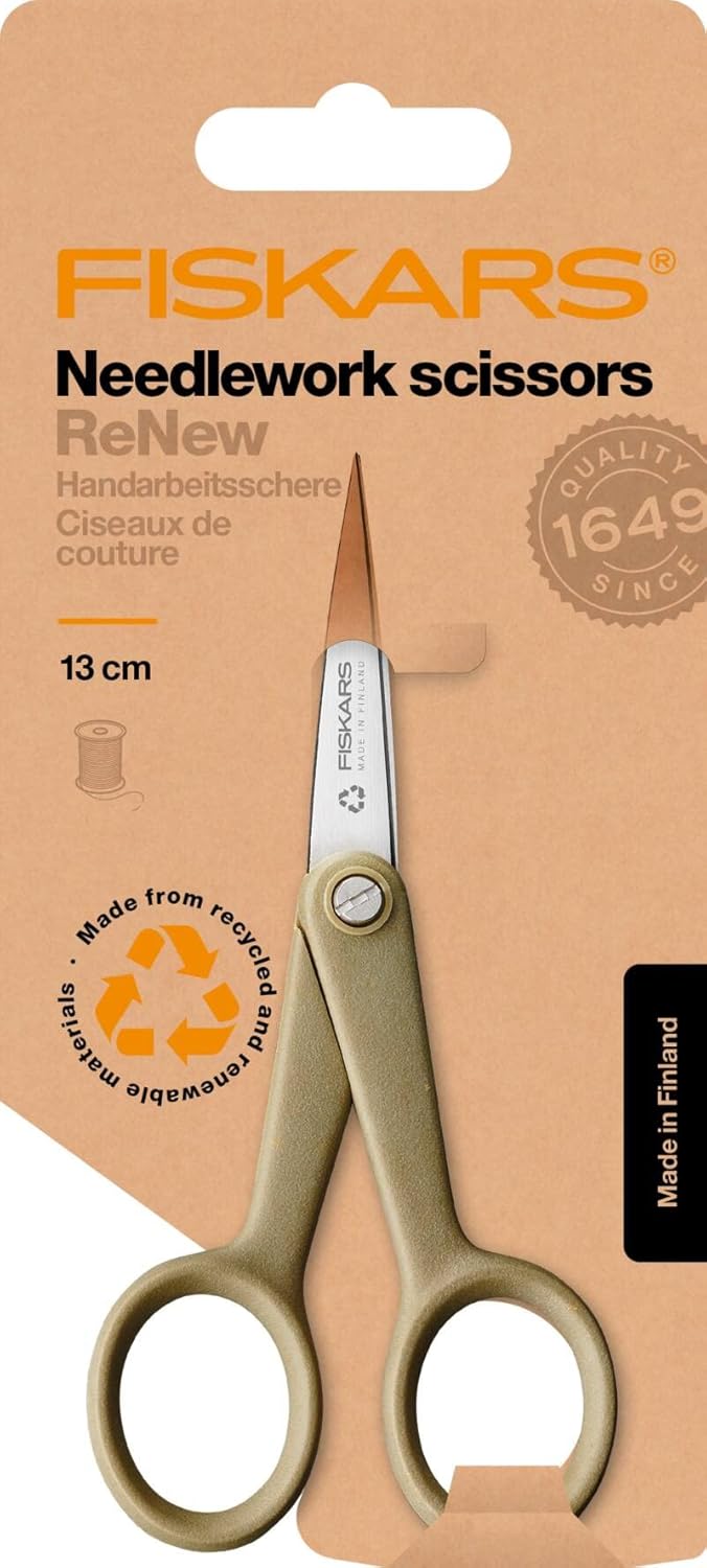 Fiskars Renew 1062547 Craft Scissors, Length: 12 cm, Recycled Stainless Steel/Plastic, 100% Recyclable Materials