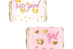 90 Baby Shower Candy Wrappers, It's a Girl Candy Bar Labels