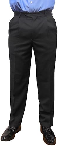 KIRKLAND Pantalones de vestir de lana italiana plisados para hombre