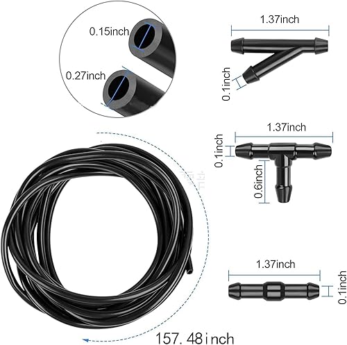 Miniatura 2 de Kit de 30 mangueras para limpiaparabrisas de automóvil, manguera de goma de 13.1 pies + 30 conectores de manguera, juego de limpieza rápida, conecta