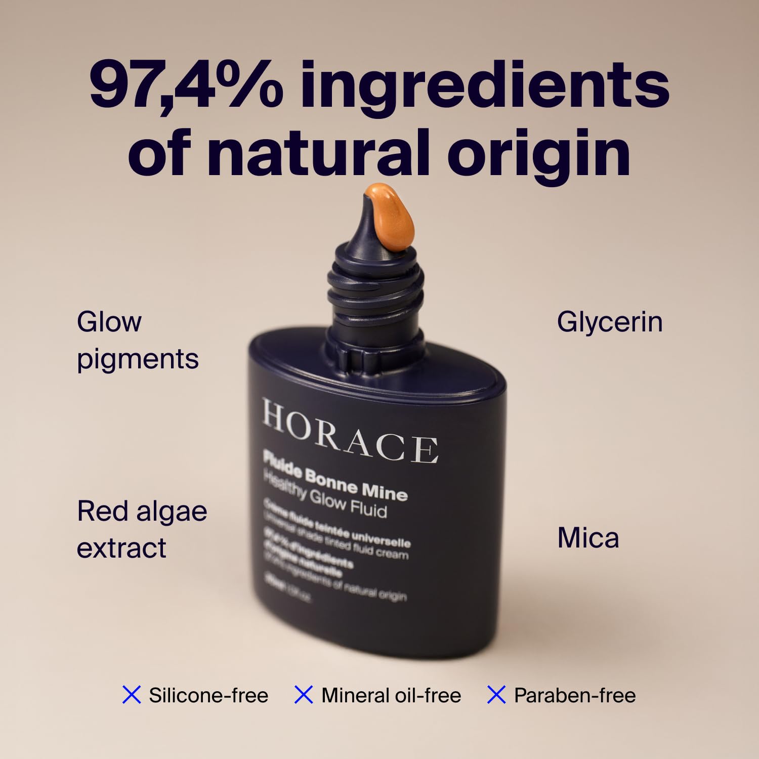 HORACE Healthy Glow Fluid for Men – Tinted Fluid Cream – Universal Shade for All Skin Types – 97% Organic & Natural Ingredients – No Parabens, Silicones, or Mineral Oils – 30 ml - Image 3