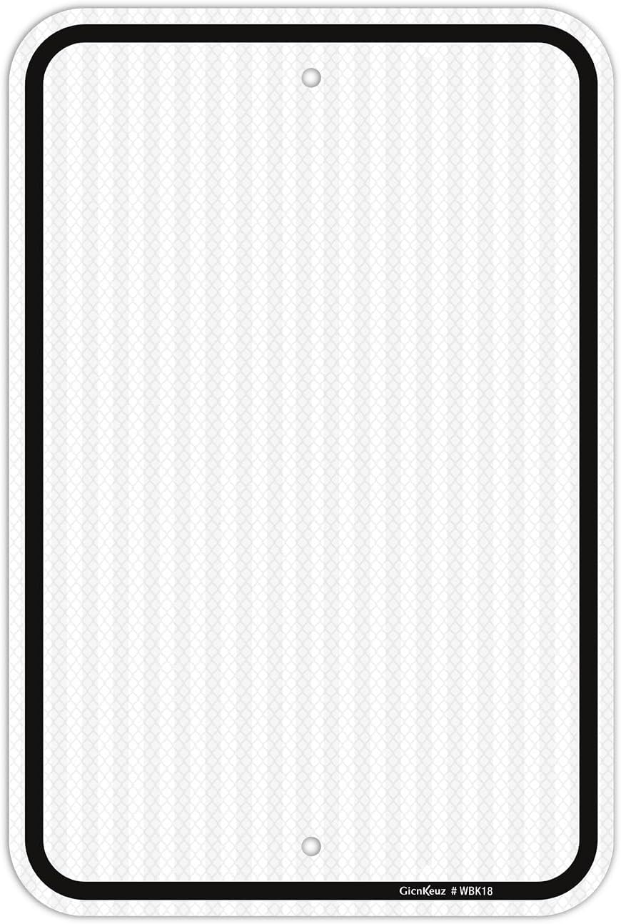 GicnKeuz Blank Metal Sign, 18 x 12 Inches White Blank Engineer Grade Reflective Aluminum Sign - Rust Free, Fade Resistant for Outdoor Use, Yard, Garage Sale, Open House, Birthday Decoration (2 Pack, Pre-Drilled Holes)