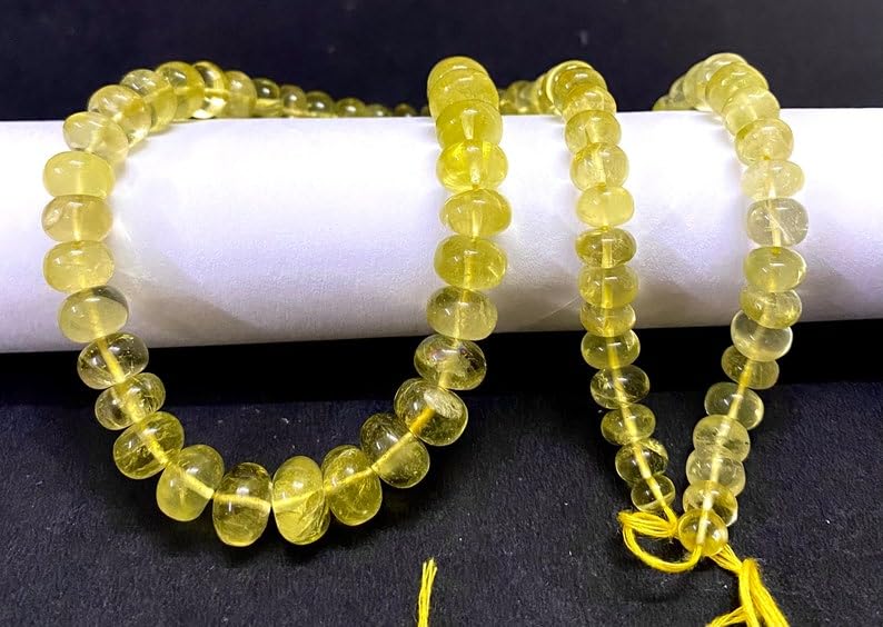 Topaze citron naturelle perles rondes 15,2x20,3 cm fil 45cm