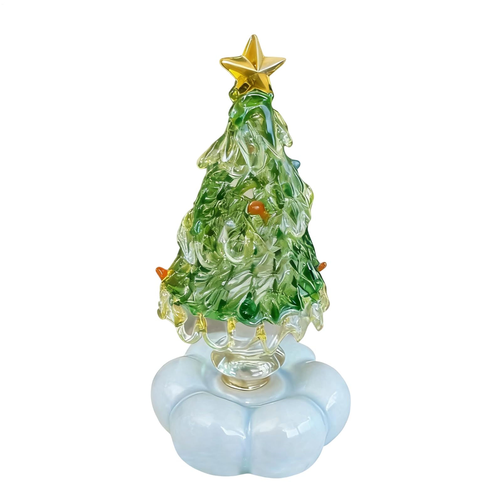 Árbol de Navidad giratorio con follaje hecho a mano para revivir el ambiente festivo en casa
