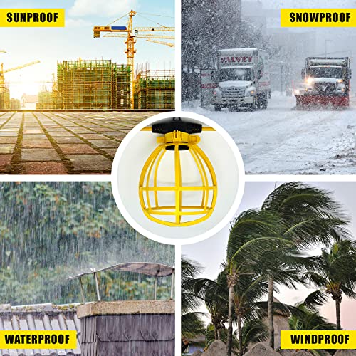 Diodesy 100Ft Construction String Lights, 10 Medium (E12) Base Sockets, 16 Gauge Yellow Cage, Commercial Grade, Linkable Construction Temporary Work String Lights, For Indoor & Outdoor Use, Etl Listed #TOP3