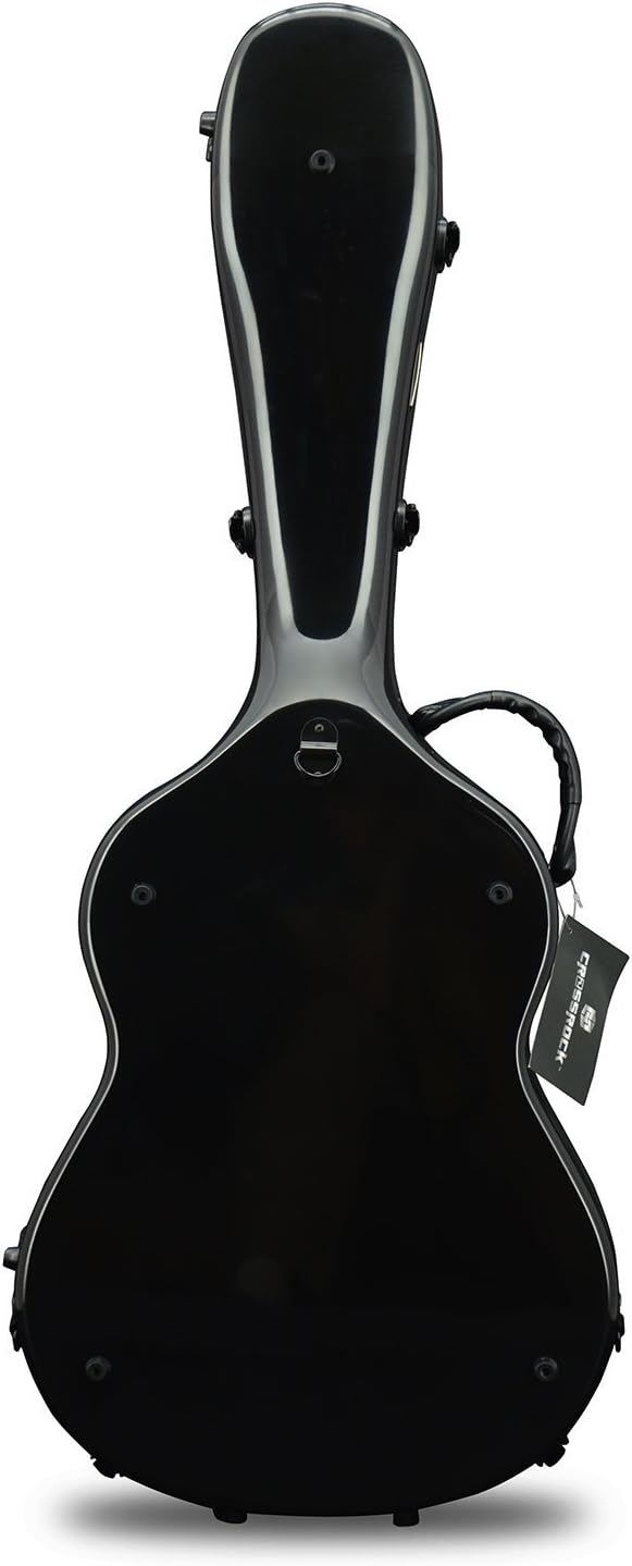 Crossrock CRF1000CBK Fiberglass Classical Guitar Case Hardshell- Backpack Style for 4/4 Full Size in Black