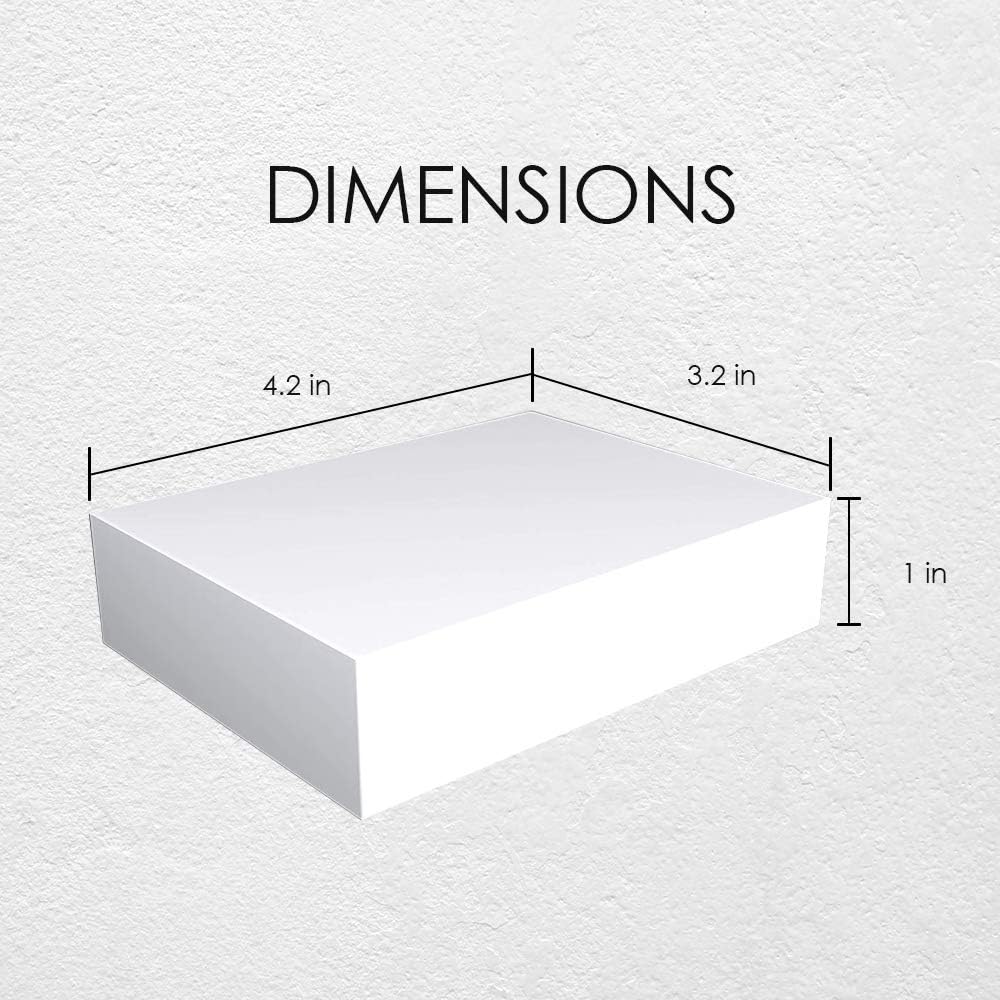 Halter Display Ledge Wood Shelves, Decorative Floating Wall Shelves for Bathroom, Bedroom, Living Room, and Kitchen, Wooden Office Shelves for Wall Storage, Floating Wall Shelf, White, Set of 3