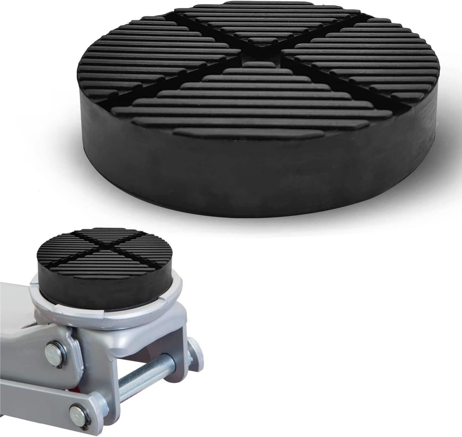 1 Pack Universal for Floor Jack Rubber Pad Cross Groove Design Jack Pad Adapter