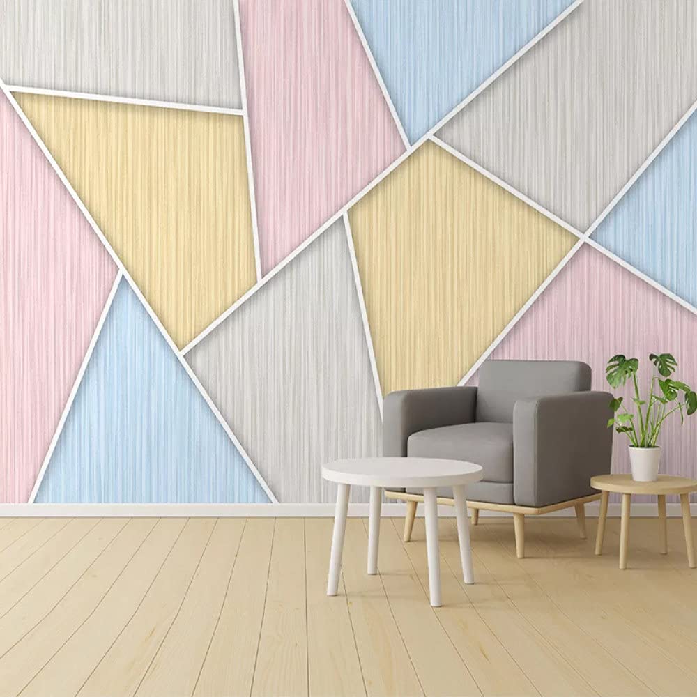 Carta Da Parati,Moderno Triangolo Colorato Motivo Geometrico Cucitura Semplice Grande Carta Da Parati Autoadesiva Buccia E Bastone Carta Di Contatto Staccabile Vinile Murale Adatto Per Soggiorno Cam