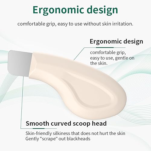 Miniatura 4 de Removedor de puntos negros de nariz de silicona, espátula facial para limpieza profunda, eliminación de cabeza negra. Depurador de piel suave y Beige