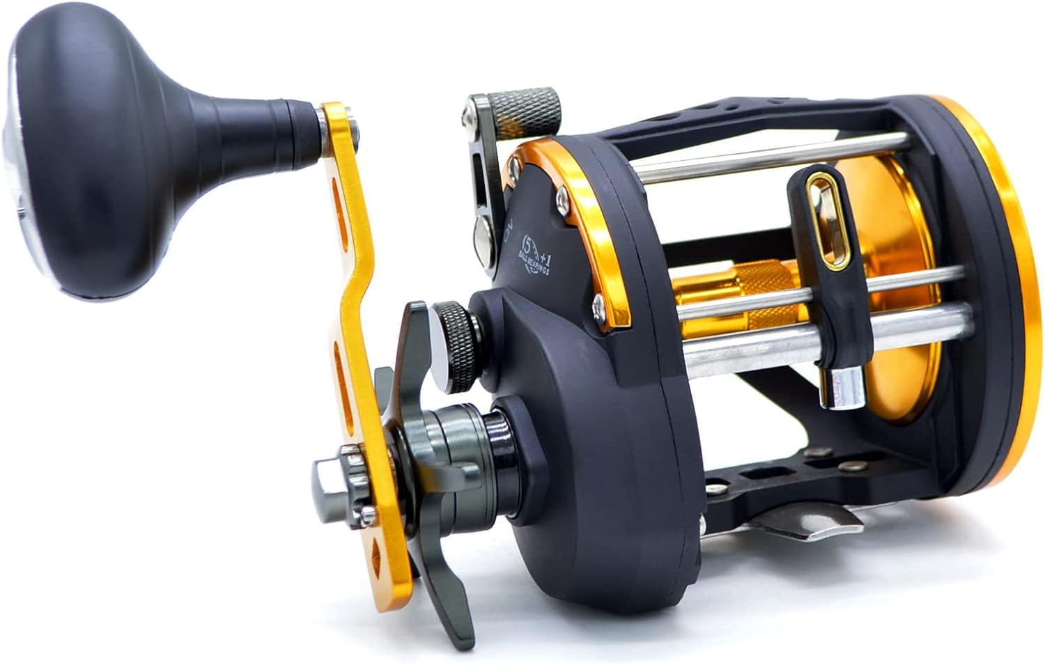 Level Wind Trolling Fishing Reel, Round Baitcasting Reel, Right Hand, Graphite Body, Star Drag Saltwater Casting Reel