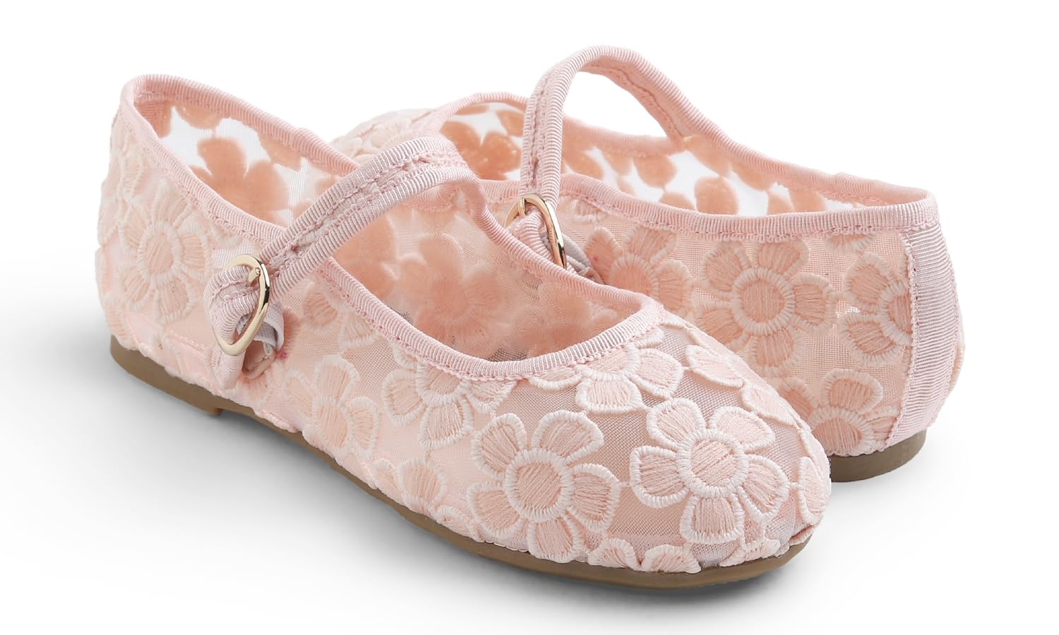 Feversole Lace Bailarinas Niña de Vestir Zapatos Cómodos para Ceremonias Ballet Flats