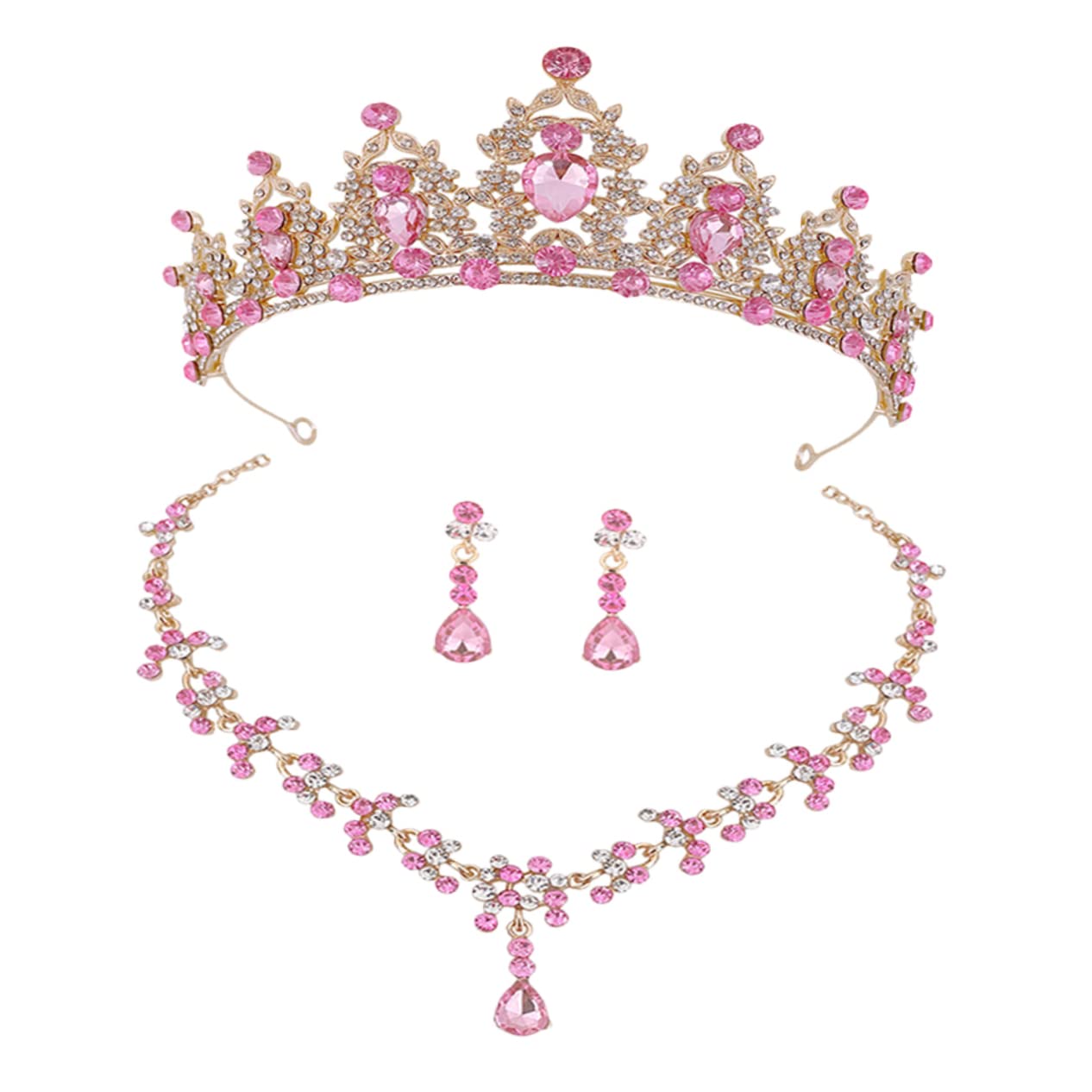 GALPADA 1 Juego De Pendientes De Collar De Pendientes De Pendientes De Mujer Pendientes De Novia Europeos Y Americanos Para Boda Joyería De Aleación De Zinc Para Mujer