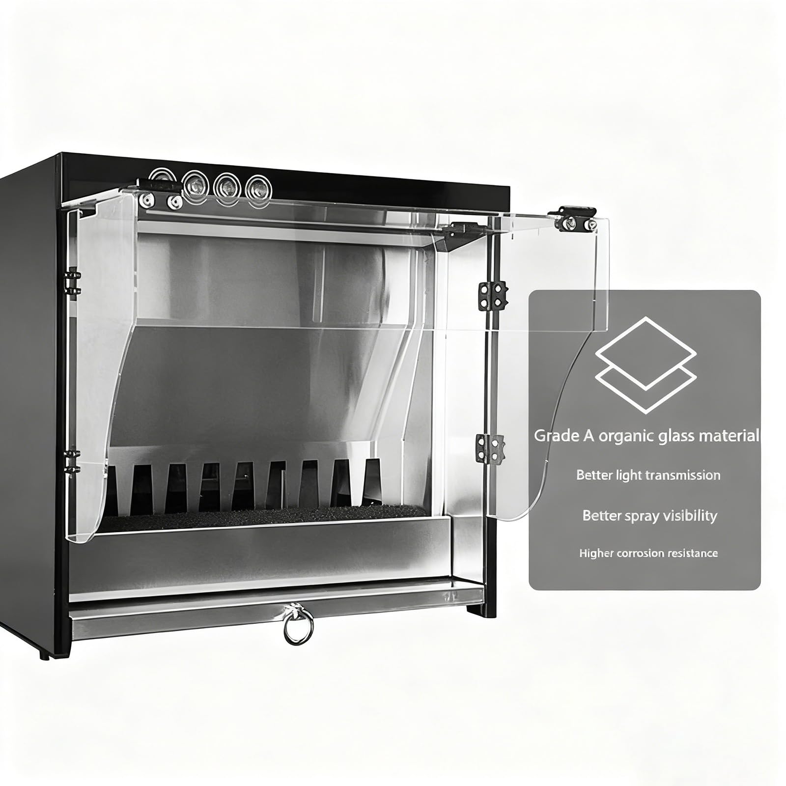 Spritzkabine mit Wasservorhang-Abgasfiltration, integrierte Formung, variables 3-Farben-Licht, 19,7 x 14 x 18 Zoll