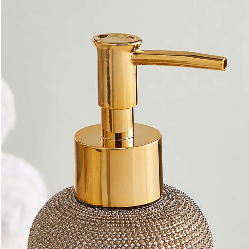 6-teiliges Badezimmer Set Keramik Gold - Seifenspender & Zahnbürstenhalter Vintage