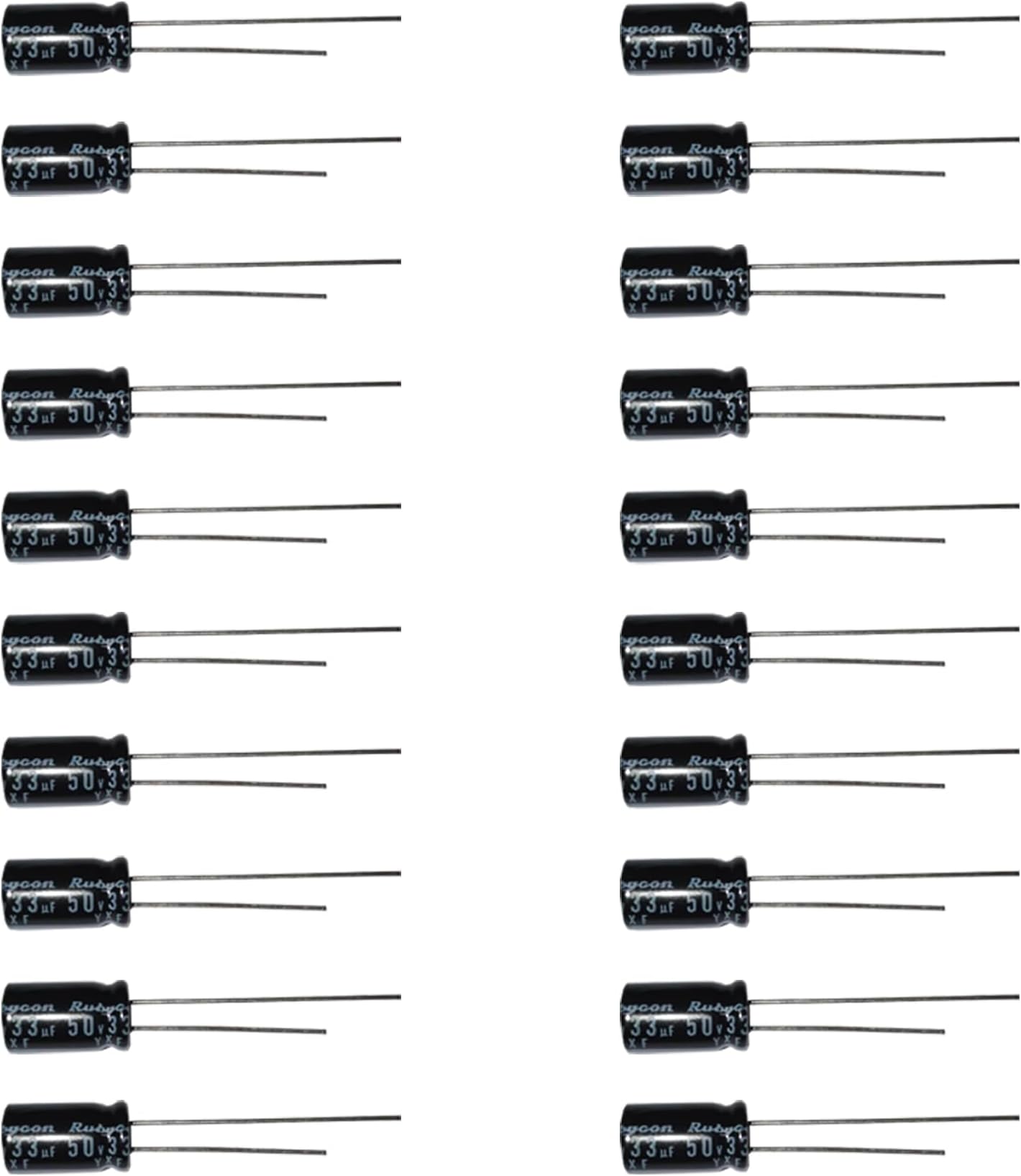 20pcs Rubycon YXF 50V 33uF 6.3×11mm Aluminum Electronic Capacitors