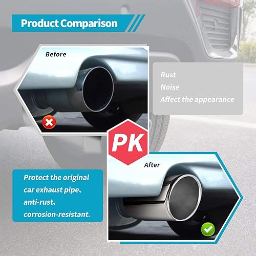 Miniatura 7 de AUTOSAVER88 Puntas de escape de entrada de 4 pulgadas, entrada de 4 pulgadas, salida de 8 pulgadas, 15 pulgadas de longitud total, punta de escape