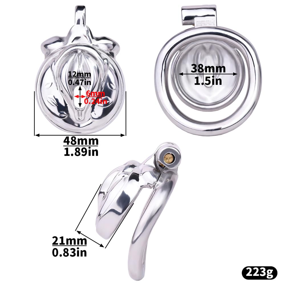Gabbia mimetica da uomo in acciaio inox - Gabbia di protezione per il fitness - Con cintura ausiliaria - Anti-fuga - A341 (Regolare, 50mm)