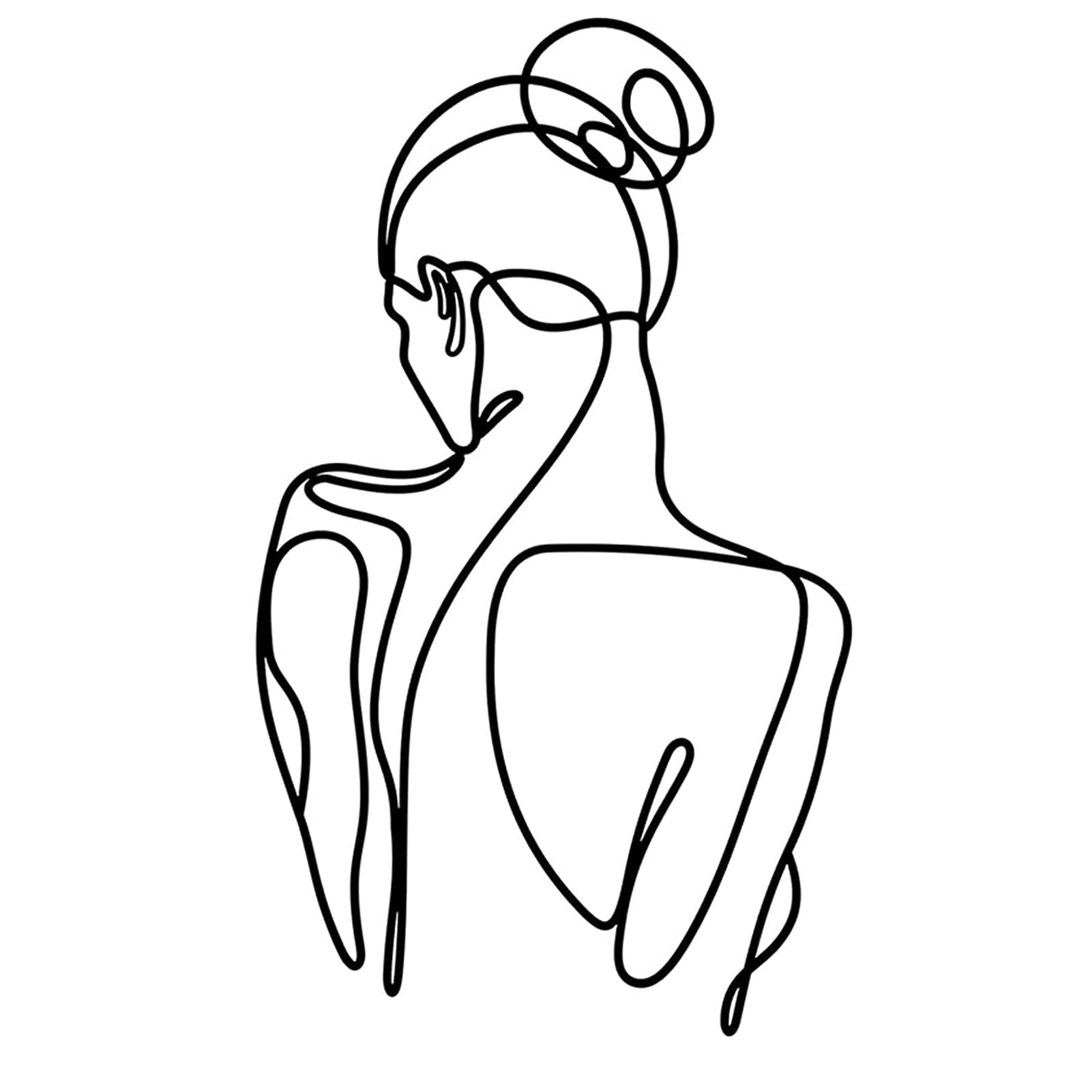 ZXTING Minimalist Female Body Wire Art Decor,Abstract Metal Woman Shape Wall Decor,Metal Wall Decor,Female Wall Decor