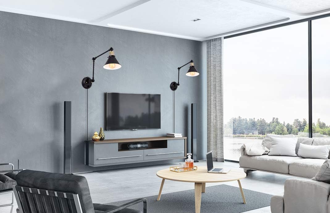 Hottest Sale TRLIFE Plug in Wall Sconces, Dimmable Wall Sconce with Cord Swing Arm Wall Lights Plug in Wall Mounted Light Industrial Wall Lights with 6FT Plug in Cord, E26 Base, UL Listed(Two Arms, Set of 2) 🔥 Crazy Deals TRLIFE Plug in Wall Sconces, Dimmable Wall Sconce with Cord Swing Arm Wall Lights Plug in Wall Mounted Light Industrial Wall Lights with 6FT Plug in Cord, E26 Base, UL Listed(Two Arms, Set of 2)