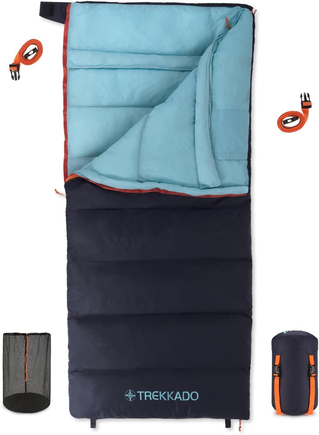 DuraHike Lightweight Camping Sleeping Bag for Adults — Roomy Rectangular Comfort, Secure Pad Attachment, Compact & Easy to Pack, 10°C / 50°F Comfort