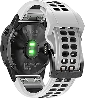 22mm 26mm Quickfit Watch Strap for Garmin Fenix 7 Fenix 6 7X 5 5 Plus Forerunner 935 945 Quick Release Silicone Watch Wristband (Color : White Black, Size : Forerunner 935 945)