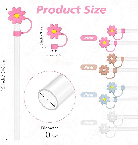 Miniatura 2 de 6 popotes con tapa de cubierta para repuesto de vaso Stanley, popote reutilizable con puntas de tope, perfecto para copa Stanley con mango H2.0, 14,