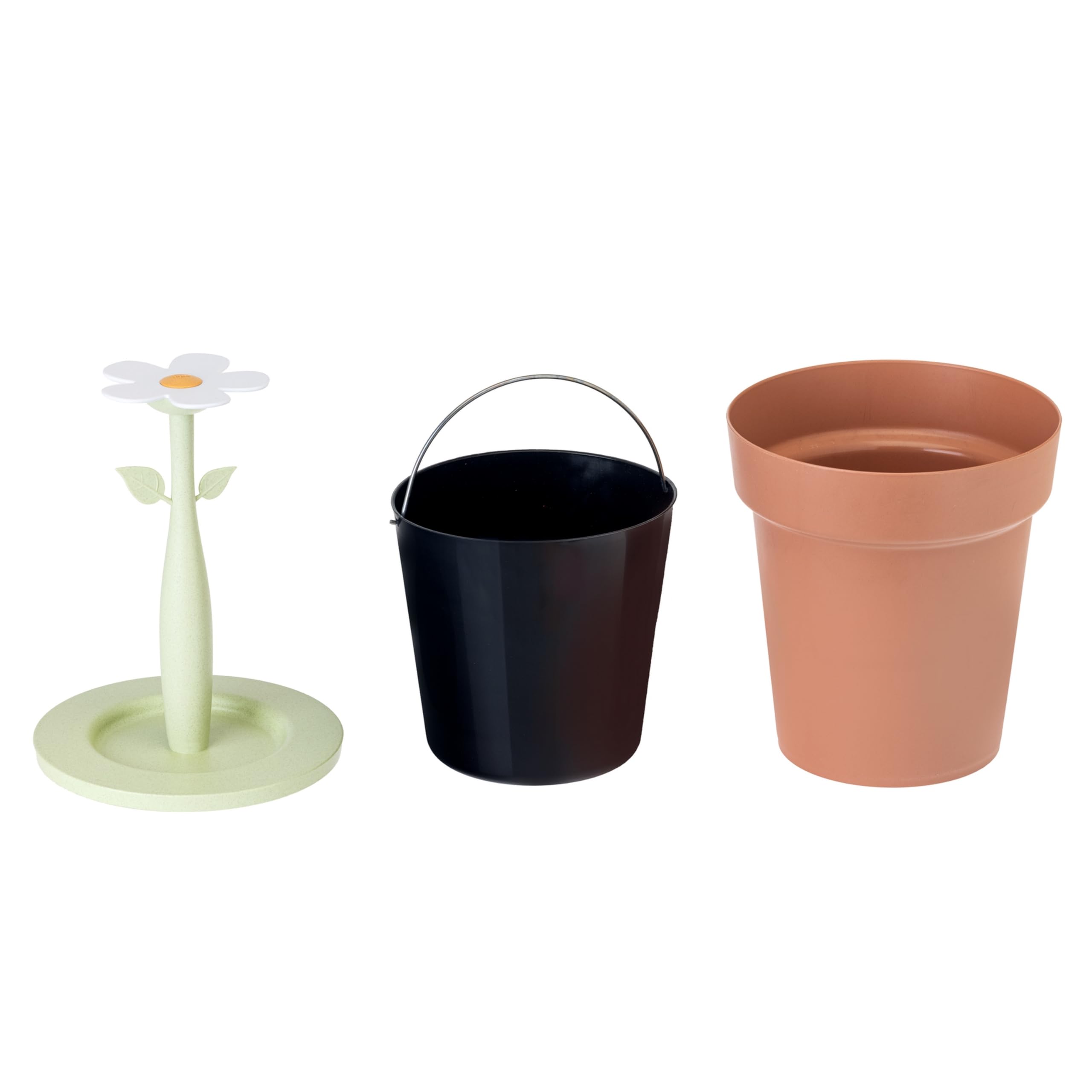 VIGAR Pattumiera da bagno coperchio a fiore. Interno rimovibile, realizzato con bioplastiche di buccia di riso.…