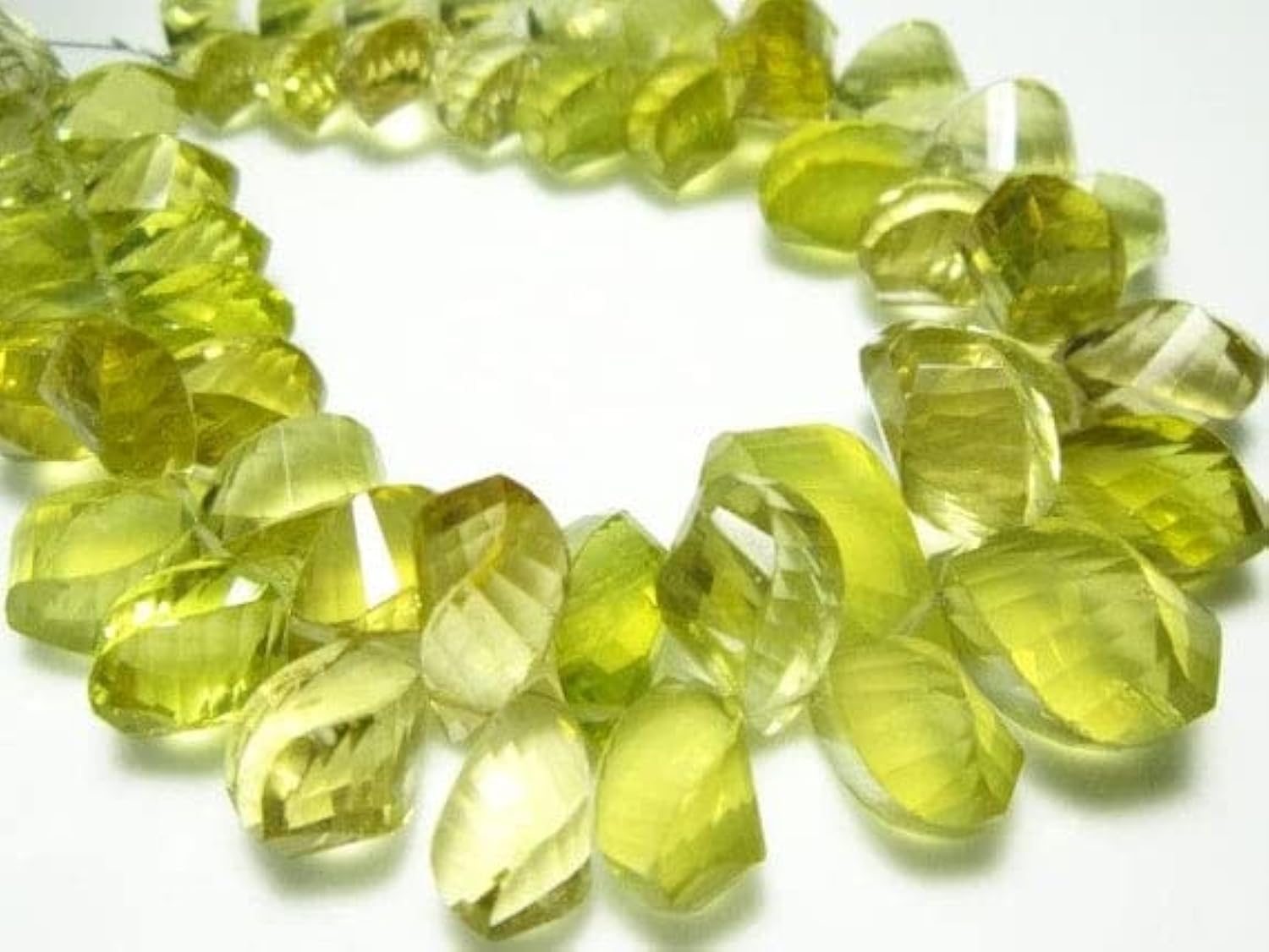 Lemon Quartz véritable sans imperfection | Grandes gouttes AA facettées pour bijoux durables